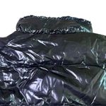 Duvetica Black Patent Real Down Coat Jacket Snap Photo 8