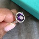 Australian Crystal Oval Stone Ring... Purple Photo 1