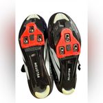 Peloton  original black cycling shoes with red accents size 40 US size 9 women Photo 3