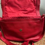 Fossil Fold Over Crossbody Red Pebbled Leather Peyton Photo 2