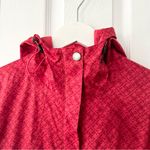 Columbia Red Houndstooth Print Zip Up Rain Resistant Jacket Hooded Small Women Photo 1