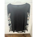Charter Club Women's M Black Floral Pullover Sweater Long Sleeve Casual Photo 3