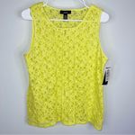 Alfani Yellow Ice Floral Sheer Lace Tank Top Large NWT Photo 7