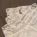 CBR White Crochet Lace Trim Splicing Casual Blouse Photo 2