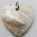 Mother of Pearl & Dried Flower Heart Pendant White Photo 2