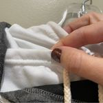 Andthewhy Textured Knit Double Layered Hoodie Sweatshirt Grey White Size Small Photo 5