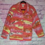 Coldwater Creek MESH COLORFUL ART TO WEAR BOHO LEAF NEON JACKET 1X Photo 0