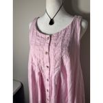 Free People  Linen Cotton Blend Pink Button Front Pinafore Dress L Photo 1
