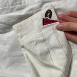 Karen Scott Cotton Rich White Shirt with Football Cheerleader Embroidery Medium Photo 4