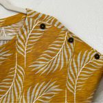 Croft & Barrow  Yellow Tropical Leaf Crewneck Top, Size XL Photo 3