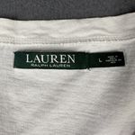 Lauren Ralph Lauren Shirt Womens Large White Button Henley 3/4 Sleeve Crochet Photo 4