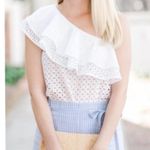 J.Crew  • White One Shoulder Ruffle Eyelet Top Photo 1