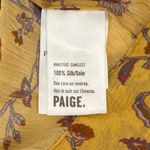 Paige  Trista Silk Ruffle Tie Waist V Neck‎ Flutter Sleeve Blouse XS Tumeric $229 Photo 10