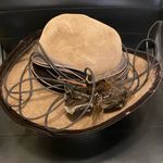 Angiolo Frasconi Women's‎ Brown Rabbit Hair Feathers Fedora Formal Hat One Size Photo 1