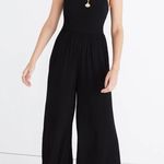 Madewell  Smocked Crop Wide Leg Jumpsuit in True Black 2 H1084 Photo 0