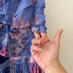 ASTR THE LABEL Daytona Pleated Floral Maxi Dress PERIWINKLE Pink Sz L Revolve Photo 7