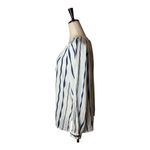 Rails Shirt Women Small White Blue Brielle Wavy Stripe Linen Blend Tie Neck Top Photo 6