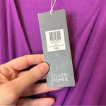 Eileen Fisher  V-Neck Surplice Dress Fig Purple Viscose Jersey NWT Size Large Photo 4