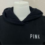 PINK - Victoria's Secret  Black Sherpa Hooded Sweatshirt Size XS Photo 6