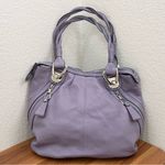 B Makowsky A201693 Periwinkle Pebbled Leather Braided Double Strap Shoulder Bag Photo 3