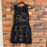 Monteau  womens lace with cream liner knee length dress black M Photo 3