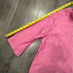 Tahari  Linen Shirt Blouse Women's Plus Size 1X Pink Top Mother Of Pearl Buttons Photo 10