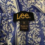 Lee 1X Blue Layer Hem Blue White Top Blouse Photo 2