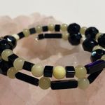 Onyx and White Quartz Bracelet OSFM NWOT Photo 2