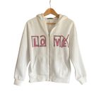 Pretty Garden Chic Long Sleeve Zip Down Jacket with LOVE graphic. Size Medium Photo 1