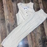 Monteau NWT  Los Angeles Linen Blend 2 pc pinstriped set size XL Photo 0