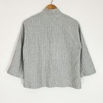 Eileen Fisher  Organic Linen-Cotton Blend Ticking Stripe Jacket in White Size XS Photo 9