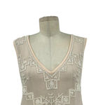 Free People Free People Pale Pink Beaded Sheer Tank Top Size XS Photo 3