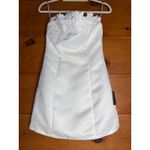 Lulus NWT  Unforgettable Icon White Satin Strapless Floral Mini Dress Party Sz M Photo 3