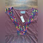 Anthropologie By  Short Sleeve Top Embroidered NWT $98 Medium SOFT Photo 4
