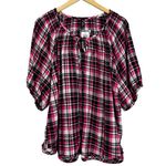 Torrid  Sleep Gauze Henley‎ Short Sleeve Plaid Pink Sleep Shirt Size 2X NWT Photo 4