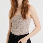 American Eagle Soft & Sexy Rib Tube Top in Light Brown Leopard Print Size L NWOT Photo 0