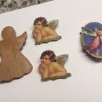 Lot Of 4 Brooch Pins Angels, Cherubs Photo 0