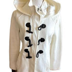 Sebby Womens  High Neck Ivory Winter Hooded Warm Toggle Jacket Coat  - Sz M Photo 0