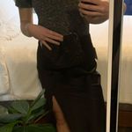 Nine West Black Satin Skirt with Slit Photo 3