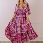 Entro NEW HOLDING ON TIGHTLY V NECK MAXI size large Colorful chic boutique Photo 0