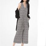 Michael Kors Black & White Foliage-Print Crepe Belted Jumpsuit Size 14P Petite Photo 13