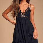 Free People  One Adella Slip‎ Mini Dress Black Size Medium Photo 0