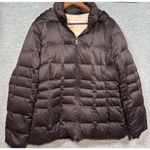 Calvin Klein  Womens Brown Down Puffer Jacket L‎ Hooded Photo 0