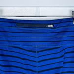 Athleta ‎ Stripe Accelerate Workout Leggings Medium Blue Black Athletic Run Photo 13