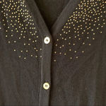 Calvin Klein Black Cardigan Sweater Sweater Gold Sparkles Holiday New Years XL Photo 2