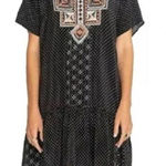 Johnny Was Biya Zoe 100% Silk Embroidered Dress Size XS Photo 0