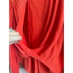 Free People Check On It Faux-Wrap Gauzy Blouse Red/Orange Women’s size XS Photo 6