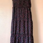 Arula Navy & Pink Cherry Print Tiered Sleeveless Adjustable Ties Dress. Blue Size XL Photo 2