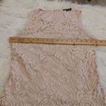 Adrianna Papell Size Medium M Light Pink Lace Blouse Top Career Business Chic Photo 6