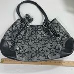 Brighton  Valencia Purse Shoulder Bag Satchel Metallic‎ Silver Black Photo 13